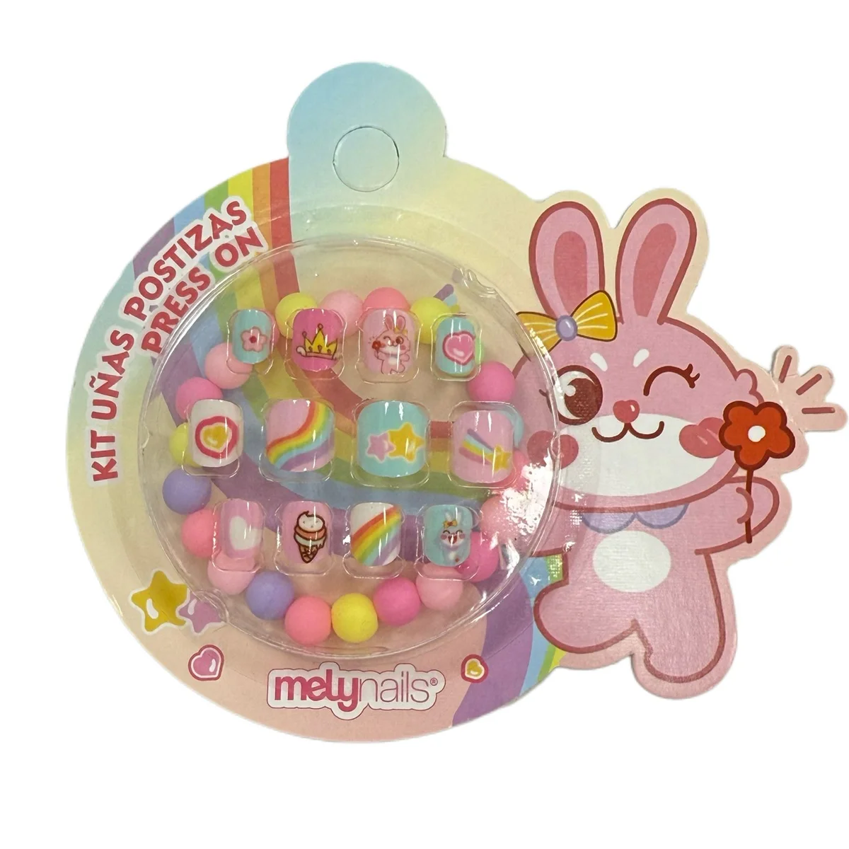 P*12 KIT UNAS POSTIZAS PARA NINA CON PULSERA MELY