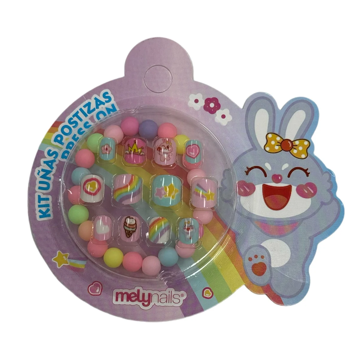 P*12 KIT UNAS POSTIZAS PARA NINA CON PULSERA MELY