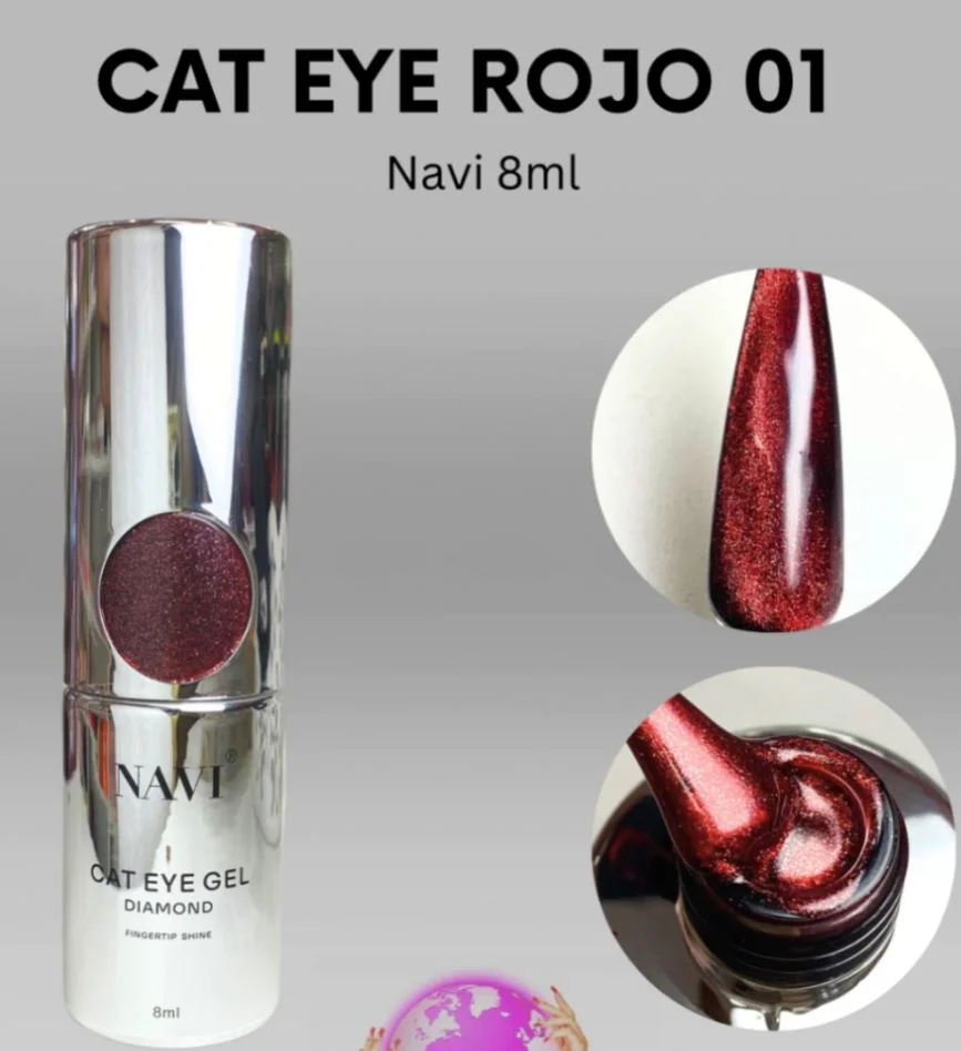 ESMALTE SEMI OJO DE GATO DIAMOND ROJO 8ML NAVI