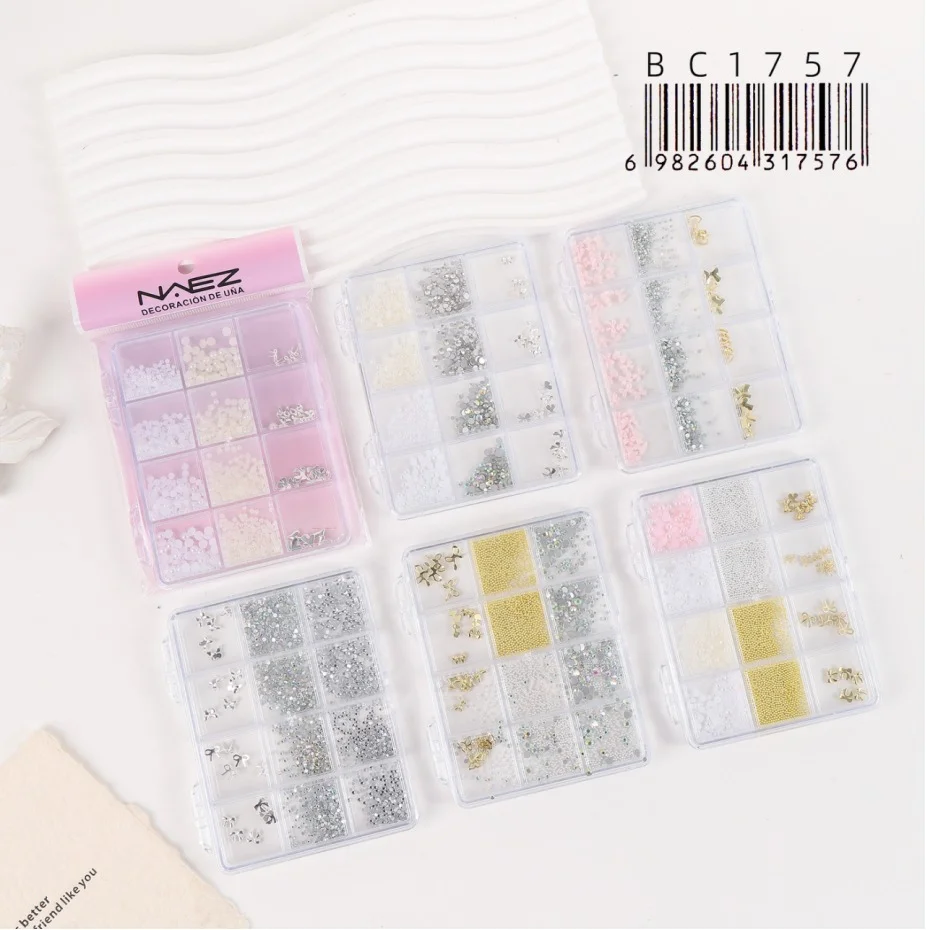 DECORACION DE UNAS CON PERLAS Y CRISTALES NAEZ