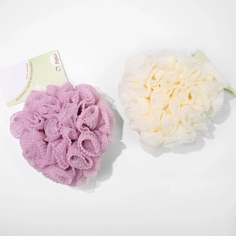 P*12 ESPONJA DE BANO FORMA DE CORAZON MELY