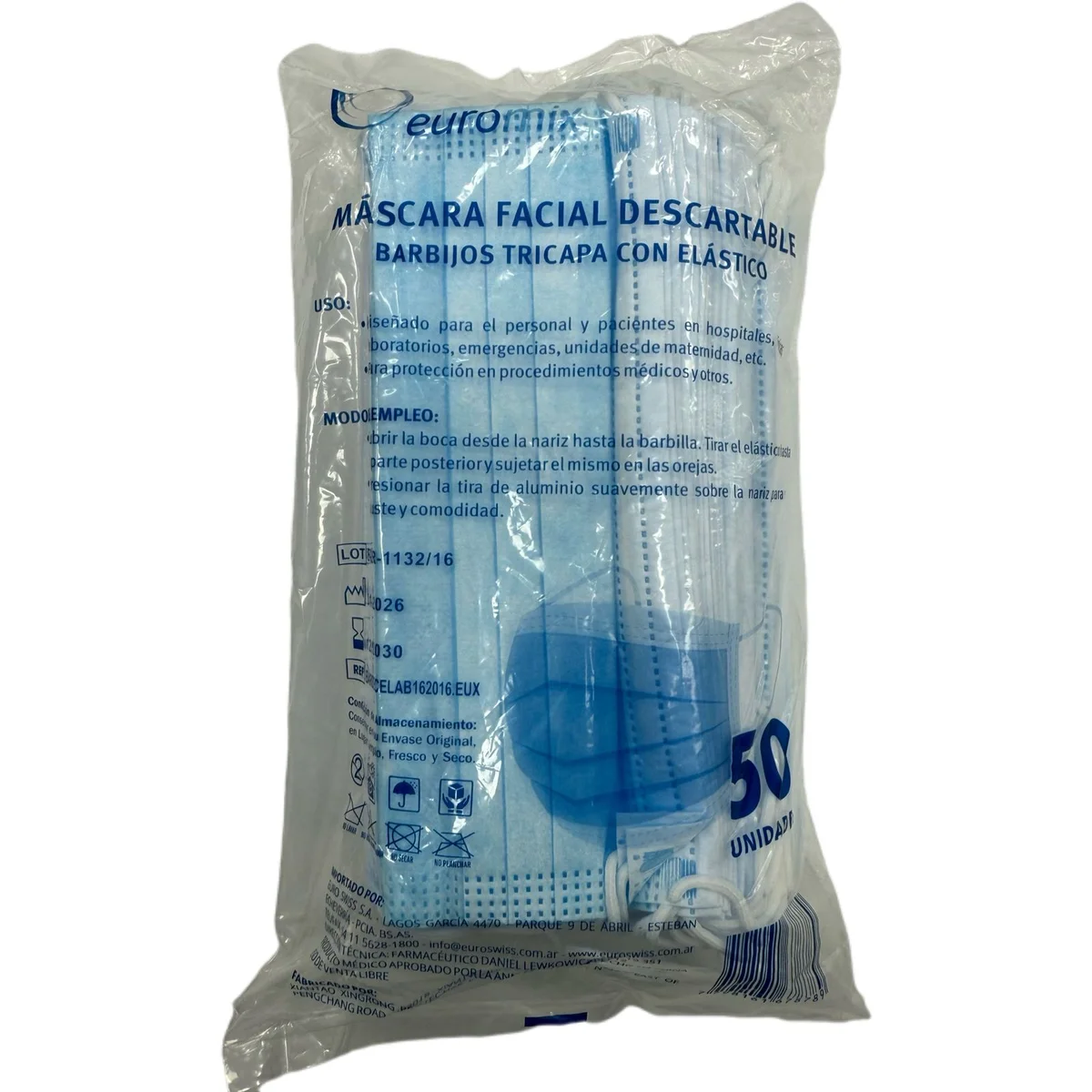 MASCARA FACIAL DESCARTABLE EUROMIX