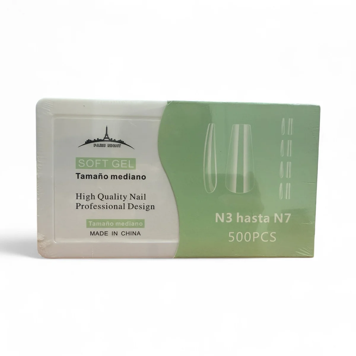 PARIS NIGHT TIPS SOFT GEL MEDIANO  500 PIEZAS
