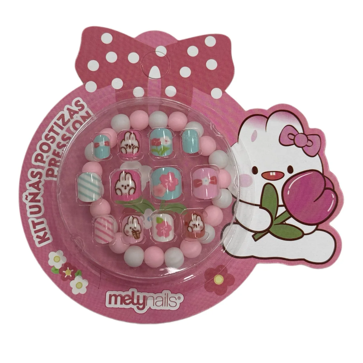P*12 KIT UNAS POSTIZAS PARA NINA CON PULSERA MELY